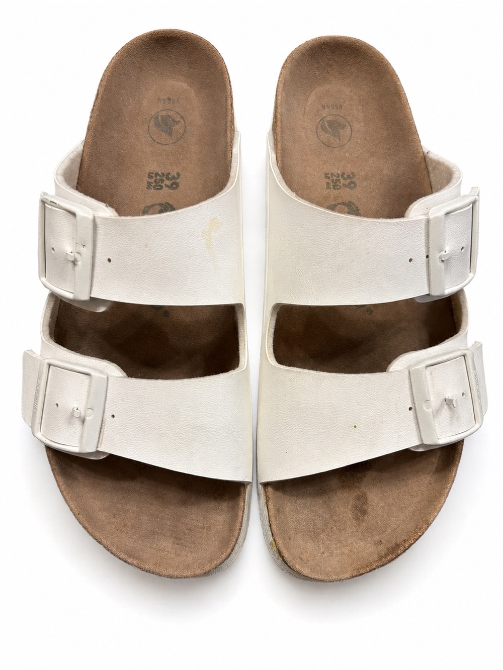 Papillon by Birkenstock Arizona Flex Platform White Sandal size 8-8.5 (Euro 39)